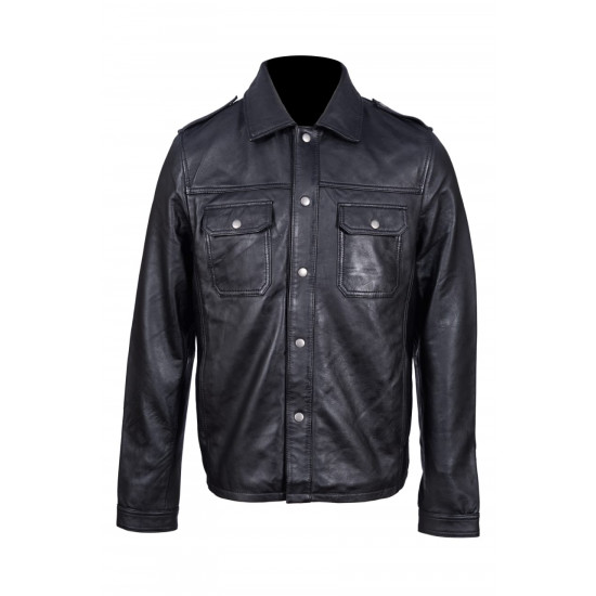 Ranch Black Leather Shirt.