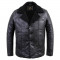 Furcliff Black Leather Coat 