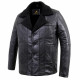 Furcliff Black Leather Coat 