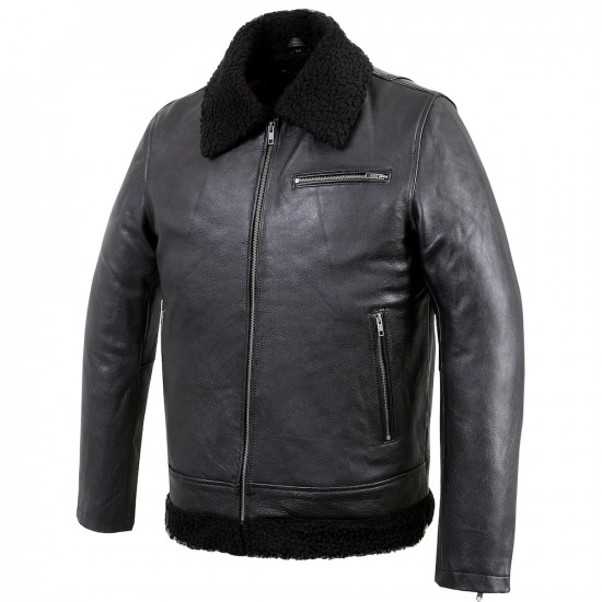 Midnight Black Leather Winter jacket 