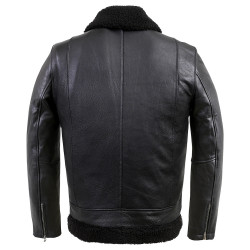 Midnight Black Leather Winter jacket 