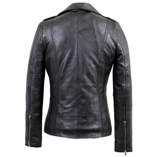 Nostalgic Black Leather Biker Jacket 