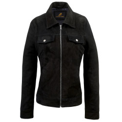 Bliss Black Suede Trucker Jacket