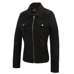 Bliss Black Suede Trucker Jacket