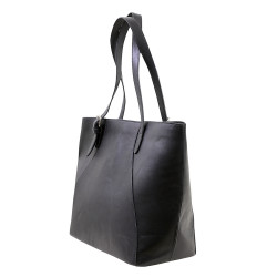 Athena Black Leather Tote