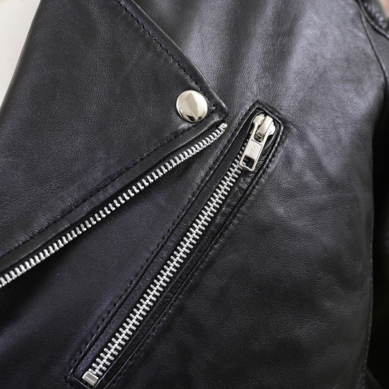 Classic Black Leather Biker Jacket