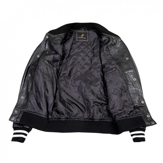 Black Leather Varsity Jacket